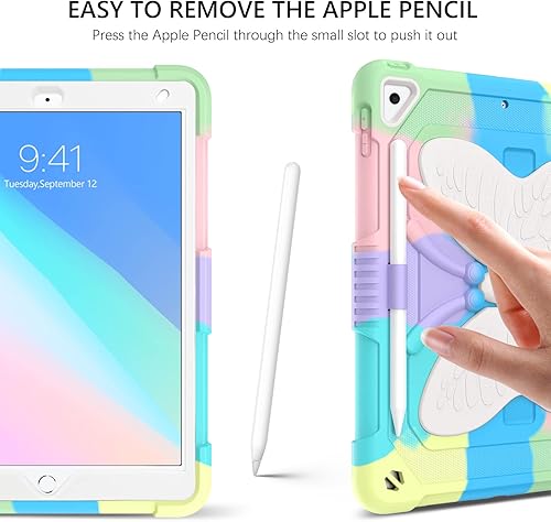 Vista 17 de GUAGUA Funda compatible con iPad de 9ª generación, funda para iPad de 8ª/7ª generación de 10.2 pulgadas 2021/2020/2019 Kickstand 2 en 1, funda