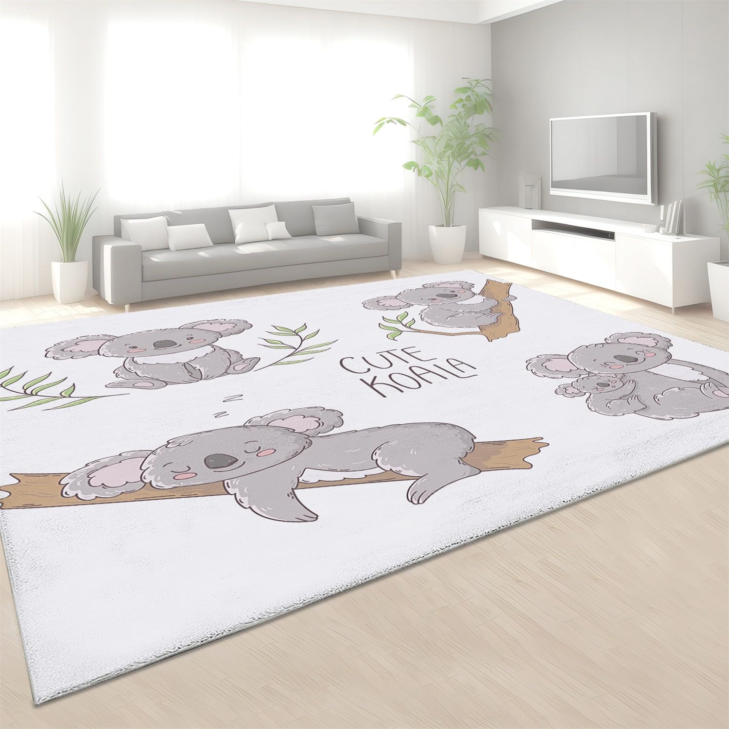 Generic Tapis Salon Dessin animé Animal Koala Chambre Moderne Tapis pour Enfant Chambre, Bébé, Fille et Garçon - Moquette pour Chambre et Salon 120 x 170cm