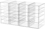 Caktraie Maquillage Organisateur Stockage avec 16 Des tiroirs, 4 Pcs fournitures de bureau, organisateurs de bureau , accessoires clairs , tiroir anti-poussière et pour maquillage , bijoux , stylo , stationnaire