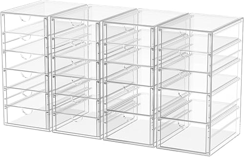 Organizadores de escritorio y accesorios con 22 cajones, paquete de 4 cajones de escritorio de oficina, contenedores organizadores de maquillaje de