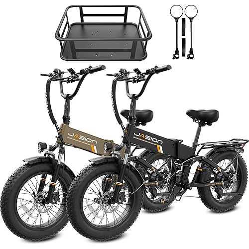 Jasion X Hunter/PRO Electric Bike for Adults,1800W/1400W Peak 20''Fat Tire Foldable Ebike,Folding E Bike Up to 80/70 Miles Range,720/624WH Removable Battery,30 MPH E Bike,Certified by UL2849