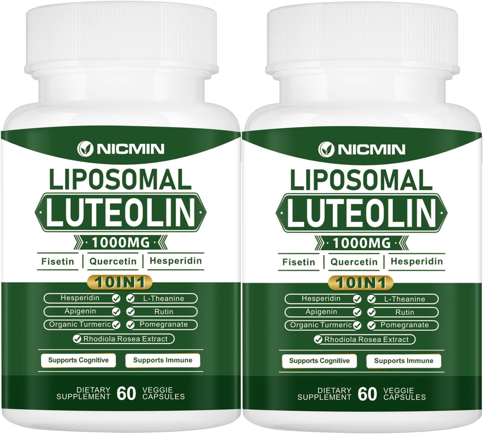 1000MG Liposomal Luteolin, Maximum Absorption, Potent Luteolin Supplement 120 Capsules