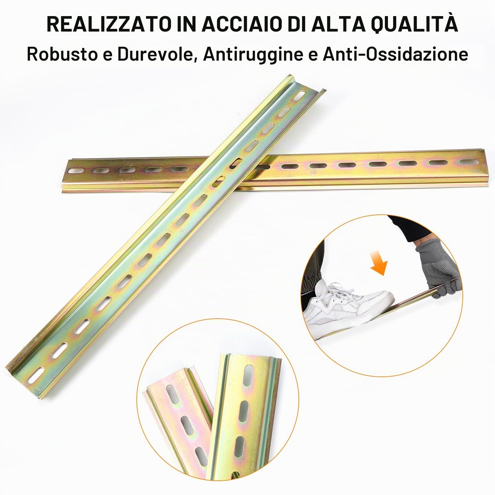8 Pezzi Barra DIN di Montaggio Guida DIN, Barra Reggipensili Acciaio 3.5cm di Larghezza, 29.5cm di Lunghezza, 7.5mm di Altezza per Armadi di Distribuzione, Installazione di Quadri Elettrici