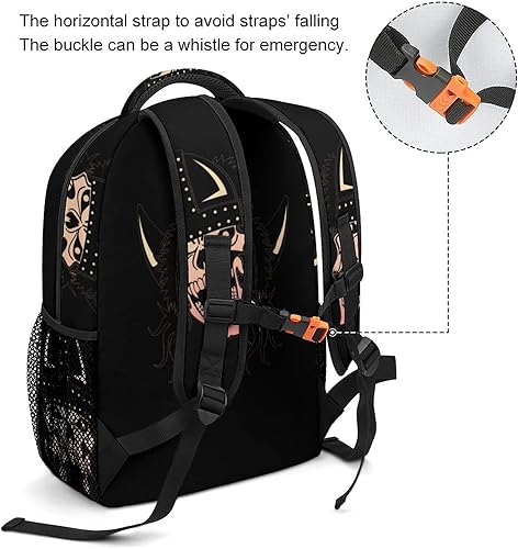 Miniatura 5 de Viking Skull - Mochila unisex de mitología nórdica para portátil, ligera, mochila de viaje