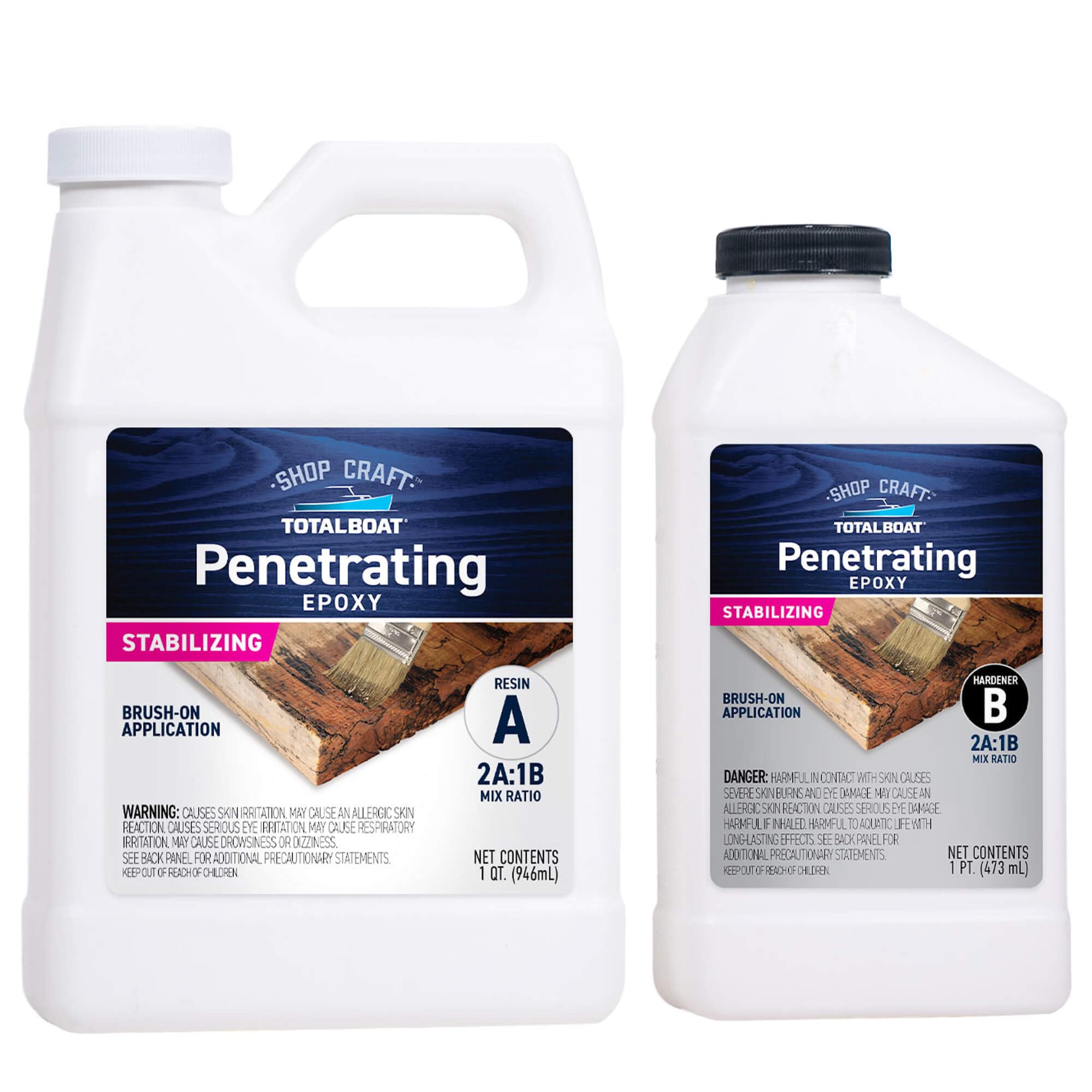 Clear Penetrating Epoxy Wood Sealer Stabilizer for Rot Repair and Restoration (1.5 Quart, Traditional)