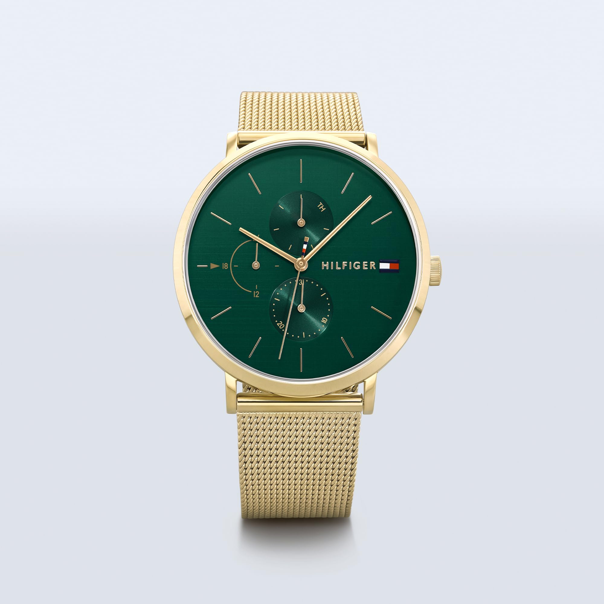 Tommy Hilfiger Damski analogowy zegarek kwarcowy z paskiem ze stali nierdzewnej 1782766, ZIELONY, Nowoczesny