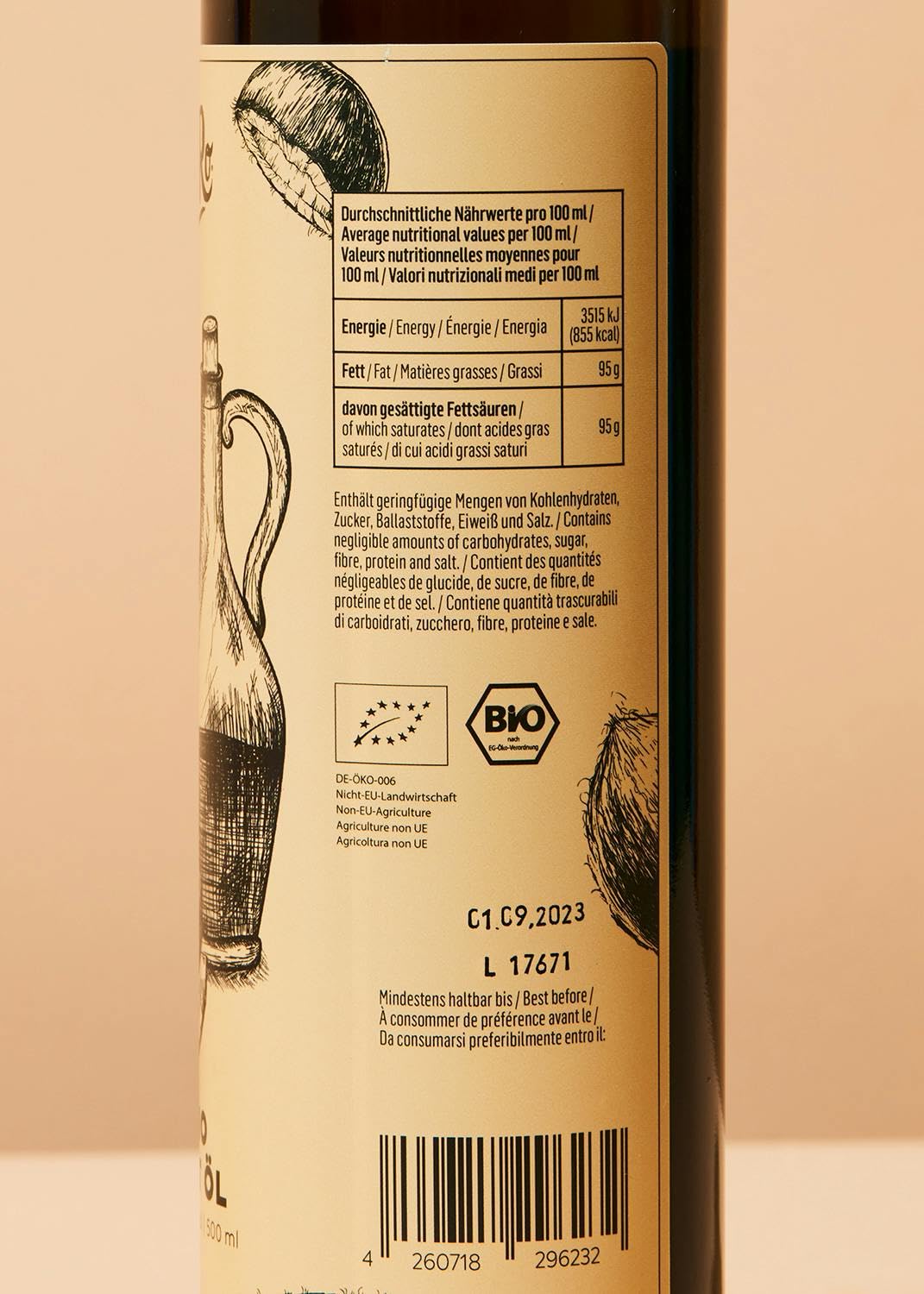 KoRo - Huile MCT 500 ml - Saveur neutre - Obtenue à partir d'huile de coco pure - Qualité biologique