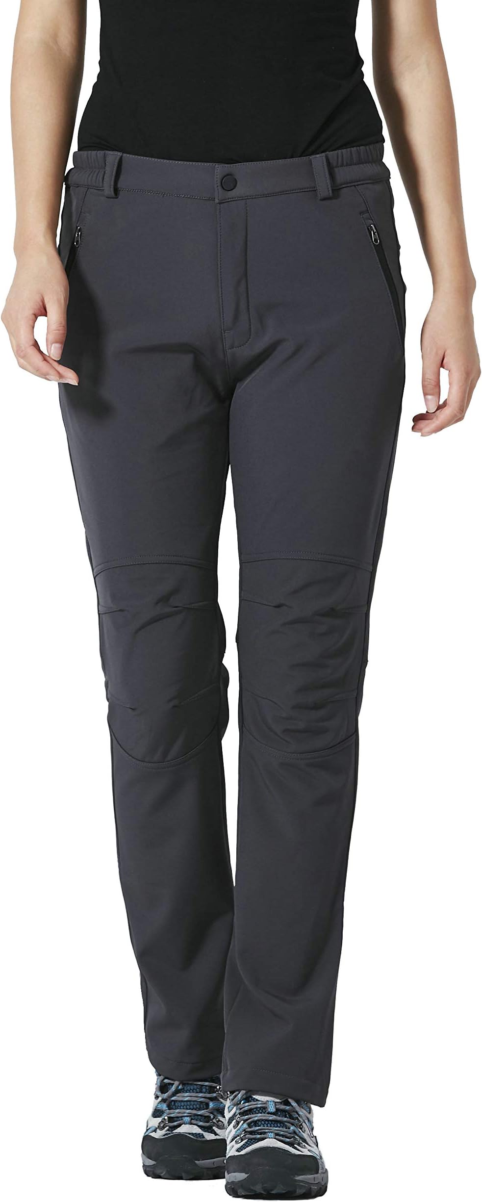 LancerPac Women's Outdoor Hiking Pants Comfortable Waterproof Fleece Warm Snow Pants