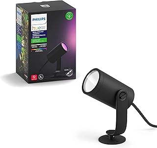 Philips Hue Lily White and Colour Ambiance LED Single Spotlight Extension: Smart Outdoor Lighting for Garden, Works with Alexa, Google Assistant and Apple Homekit