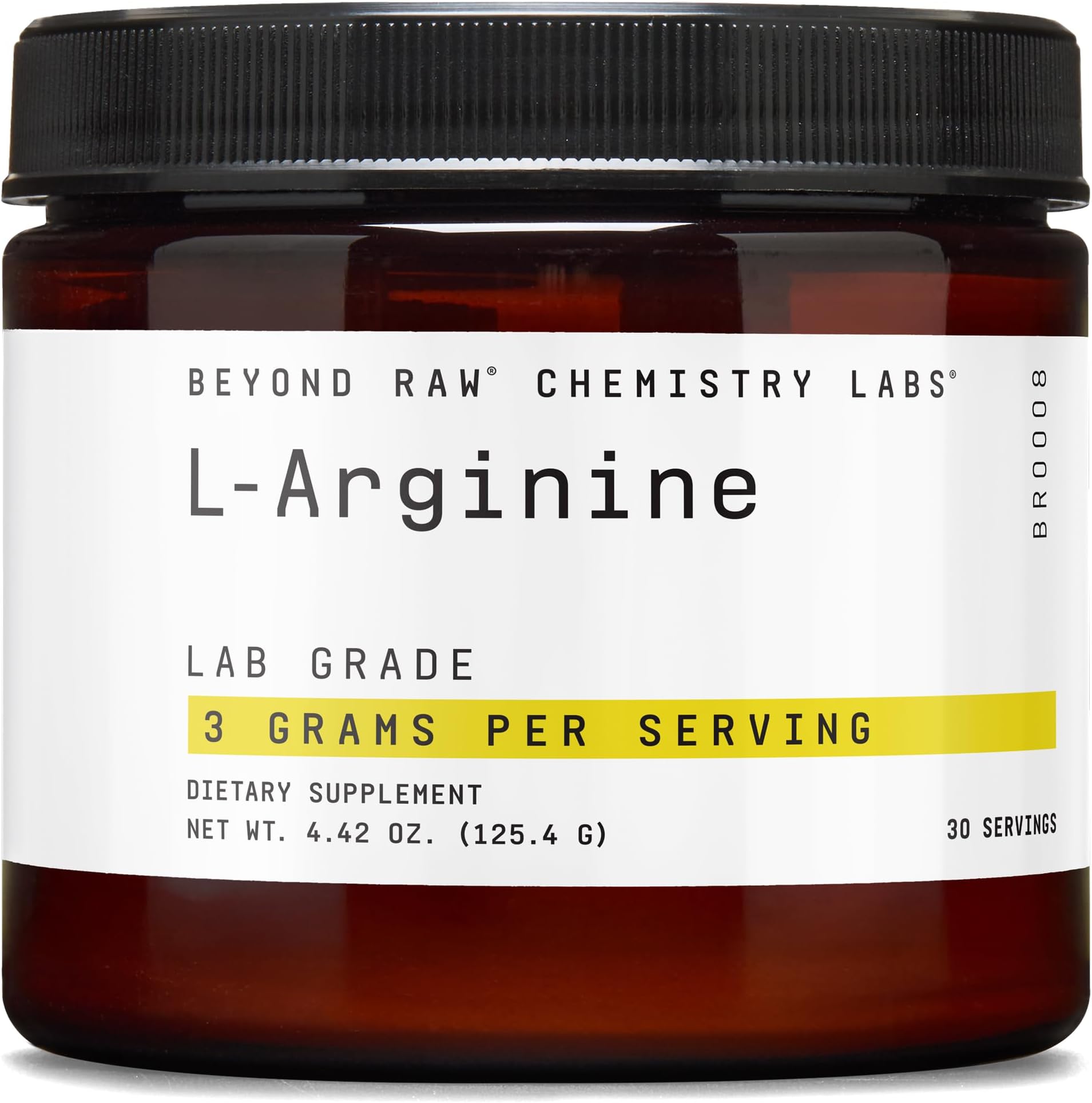 BEYOND RAW Chemistry Labs L-Arginine Powder, Fuels Exercise and Supports Recovery, 30 Servings