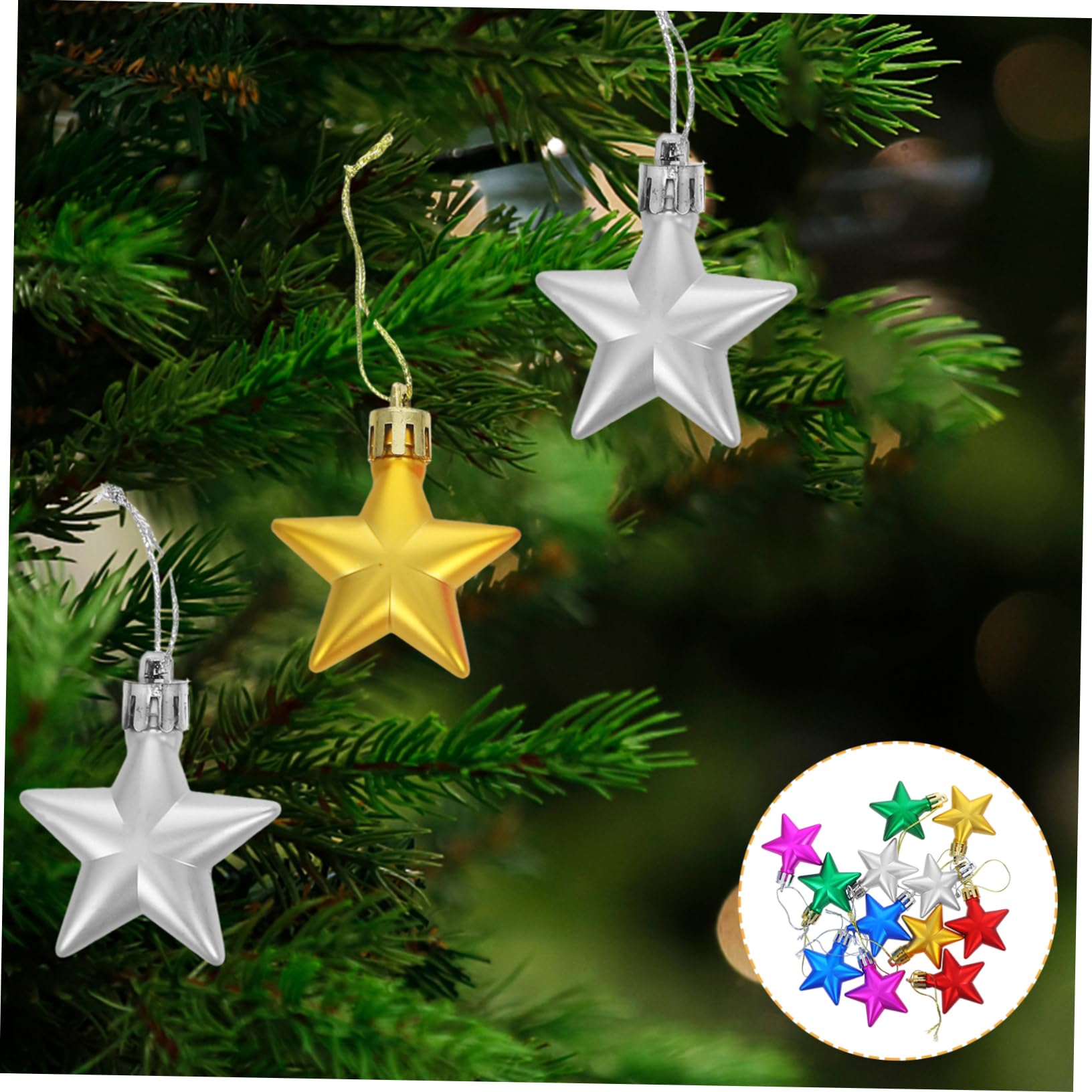 PRETYZOOM 5 Set Di Ornamenti Natalizi Pendenti A Forma Di Stella Decorazioni Natalizie A Forma Di Stella 12 Pezzi * 5
