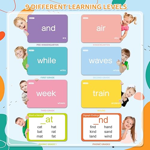 Miniatura 5 de 712 Palabras de vistatarjetas flash fonéticas, palabras de alta frecuencia Dolch & Fry, aprender a leer combinaciones CVC, sonidos de vocales