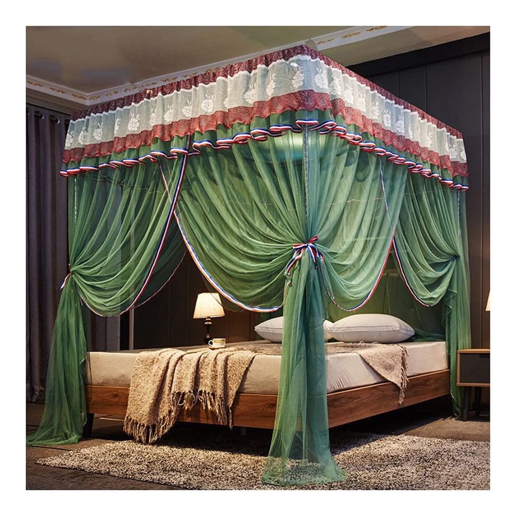 Moustiquaire de lit anti-insectes avec rideau en dentelle et support rigide inclus