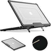 Vista 14 de SEYMAC stock Funda para MacBook Pro de 14 pulgadas, Protección Absorbente de Impactos con Soporte Plegable y Funda con Alfombrilla para Ratón