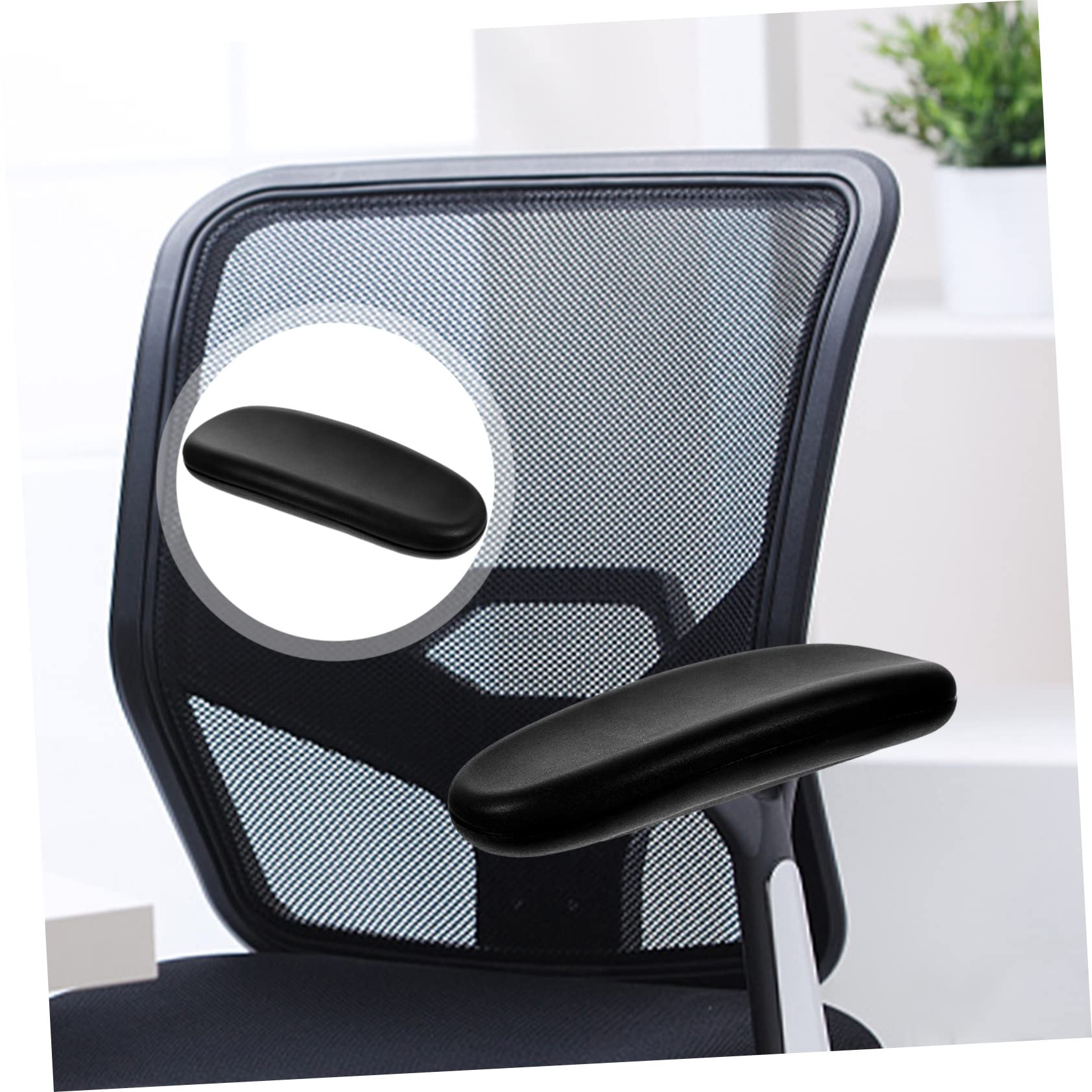 PLAFOPE Cuscini per Braccioli in Pu Nero per Sedie da Ufficio da Gaming Comfort e Antiscivolo per Adulti e Persone Infortunate