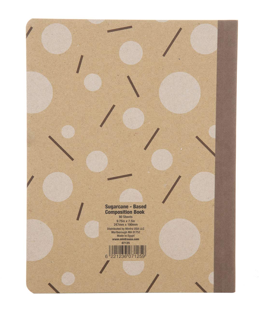 Mintra Office Kompozycja zrównoważone ekologiczne notatniki -100% zeszyty z recyklingu, 80 arkuszy, papier w linie Bagasse College, (wzór brązowej okładki, 19 cm x 24 cm) 3-pak
