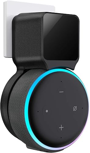 Maxonar Echo Dot Wall Mount Holder, Echo Dot Mount 3rd Generation Compatible with HomePod Mini, Clever Echo Dot Accessories with Built-in Cable Management Hide Messy Wires