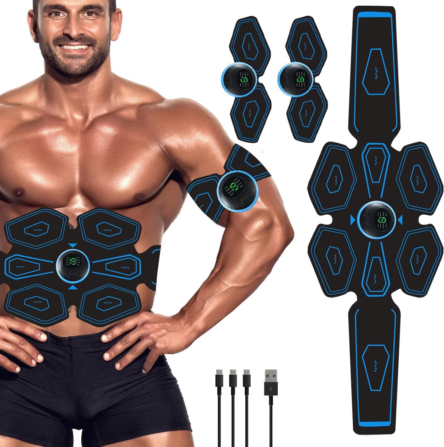 Bauchtrainer,EMS Bauchtrainer Ganzkörper ABS/Bauch/Arm/Bein/Po Trainer, EMS Trainingsgerät, EMS Bauchmuskeltrainer Elektrische Muskelstimulation
