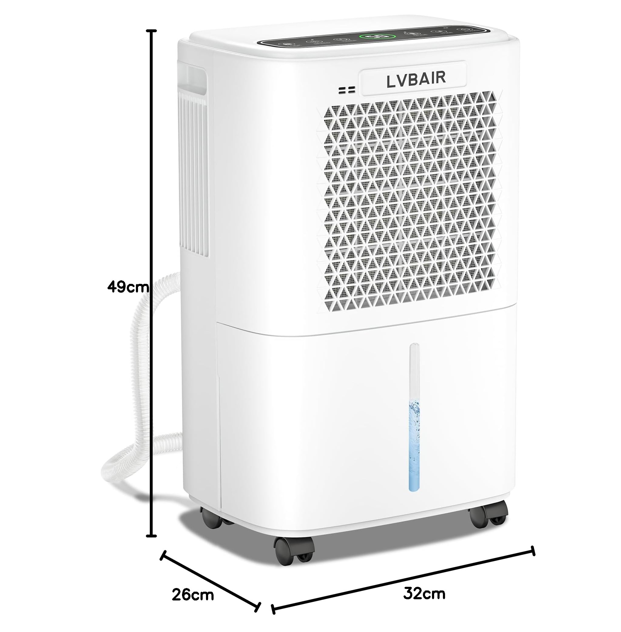 Deshumidificador eléctrico de 12 l/día, potente deshumidificador, ahorro de energía, portátil, 3 modos y control inteligente de humedad, deshumidificador eléctrico