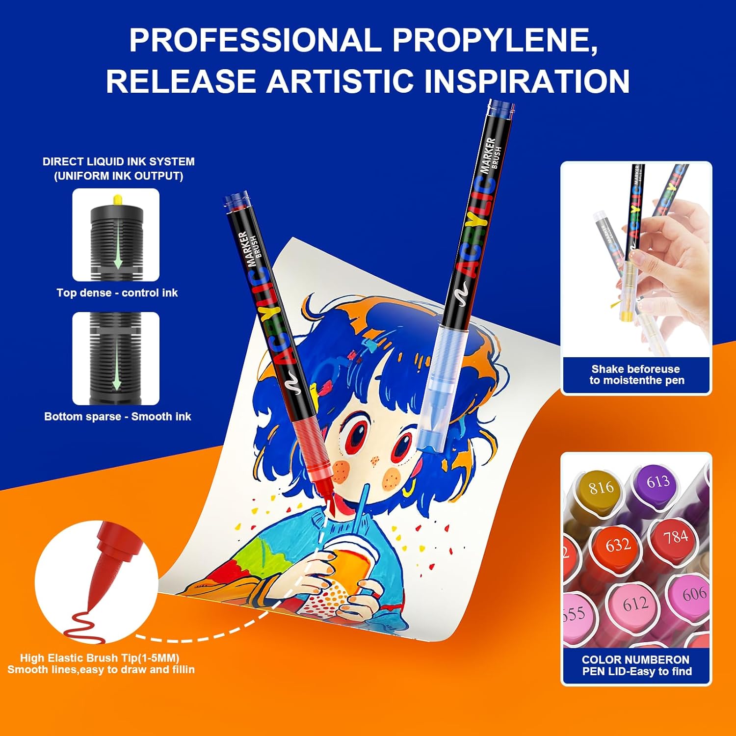 240 Colors Acrylic Paint Markers with Carrying Bag and Shoulder Strap, Soft Brush Tip Paint Pens, Acrylic Pens for Wood, Canvas, Glass, Fabric, Egg, Rock Painting and DIY Crafts Art Supplies (240) - Image 4