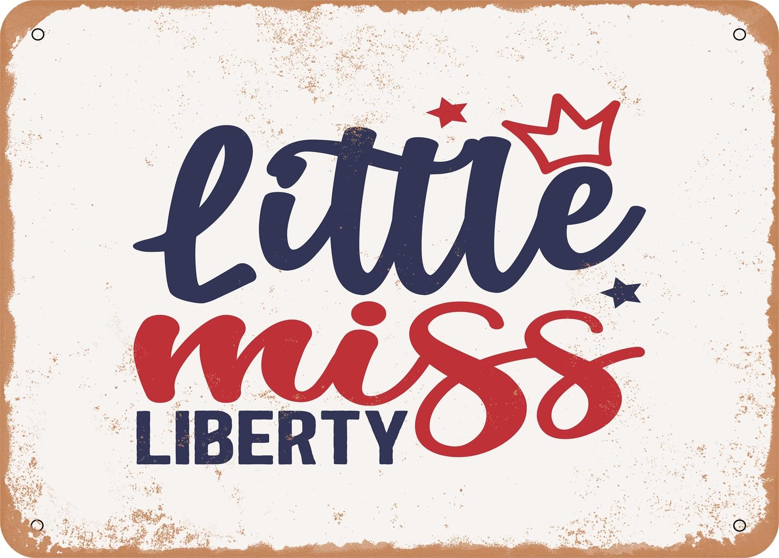Miaomansenstore Metal Sign - Little Miss Liberty - Vintage Look Sign Home Decor