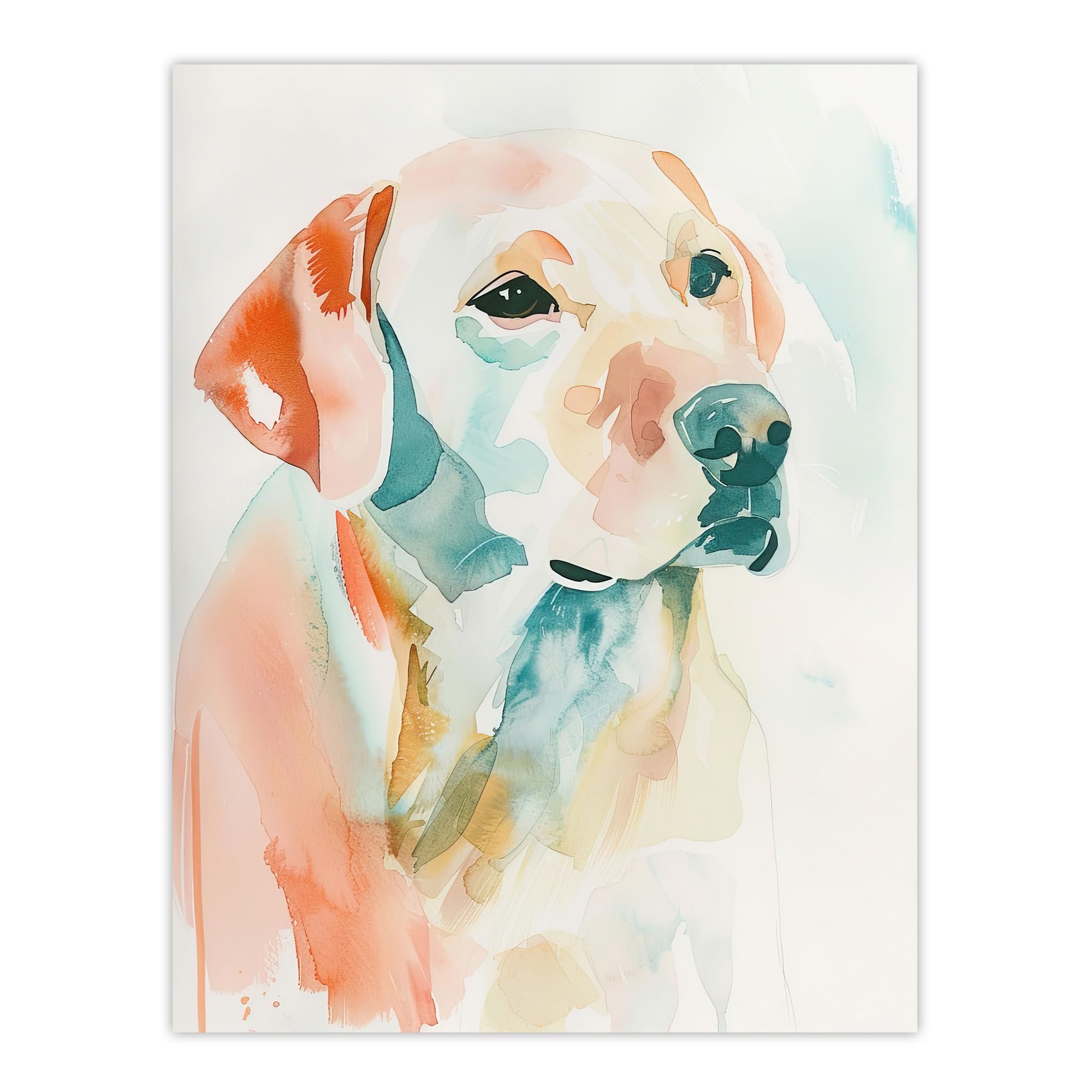 Artery8 Golden Labrador Dog Lover Watercolour Portrait Living Room Large Wall Art Poster Print Thick Paper 18X24 Inch
