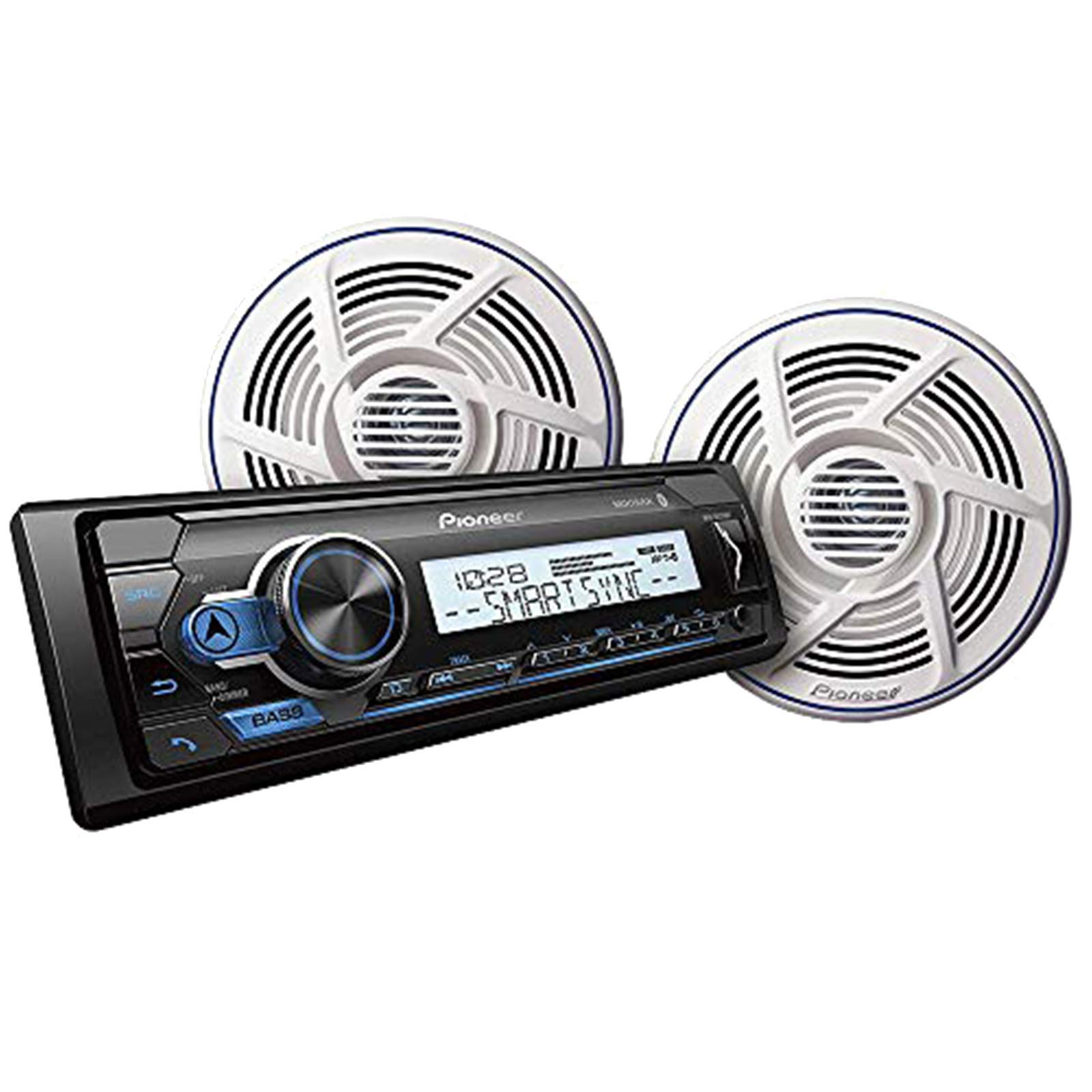 Pioneer MXT-MS316BT Bundle Includes Digital Marine Receiver with Nautica 6.5" Dual Cone Speaker Pair