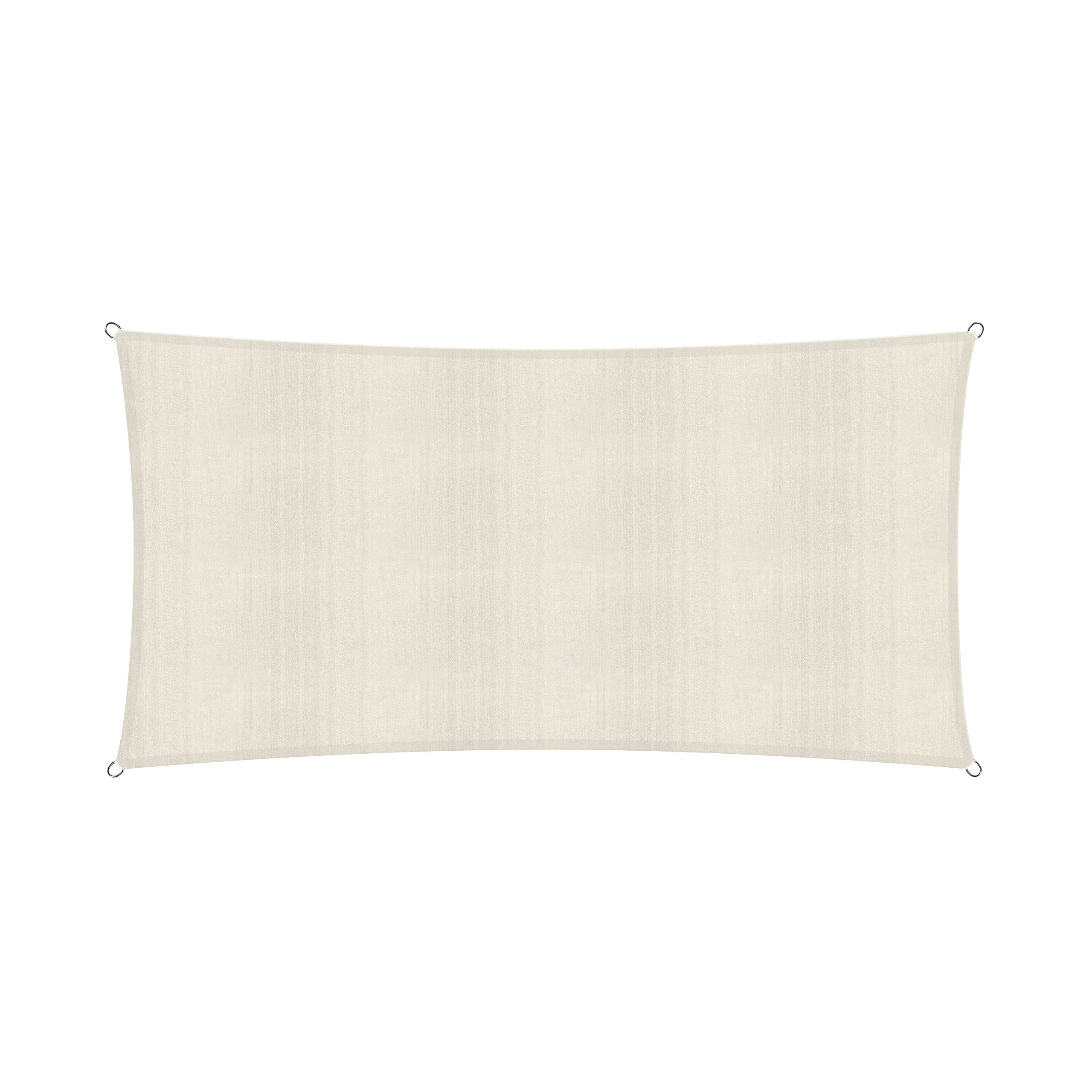 Lumaland Sonnensegel Rechteckig | 3 x 5 Meter | Wetterbeständiger Sonnenschutz inkl. Befestigungsseile | Terrasse, Garten & Balkon Schattenspender aus HDPE mit UV Schutz [Creme]