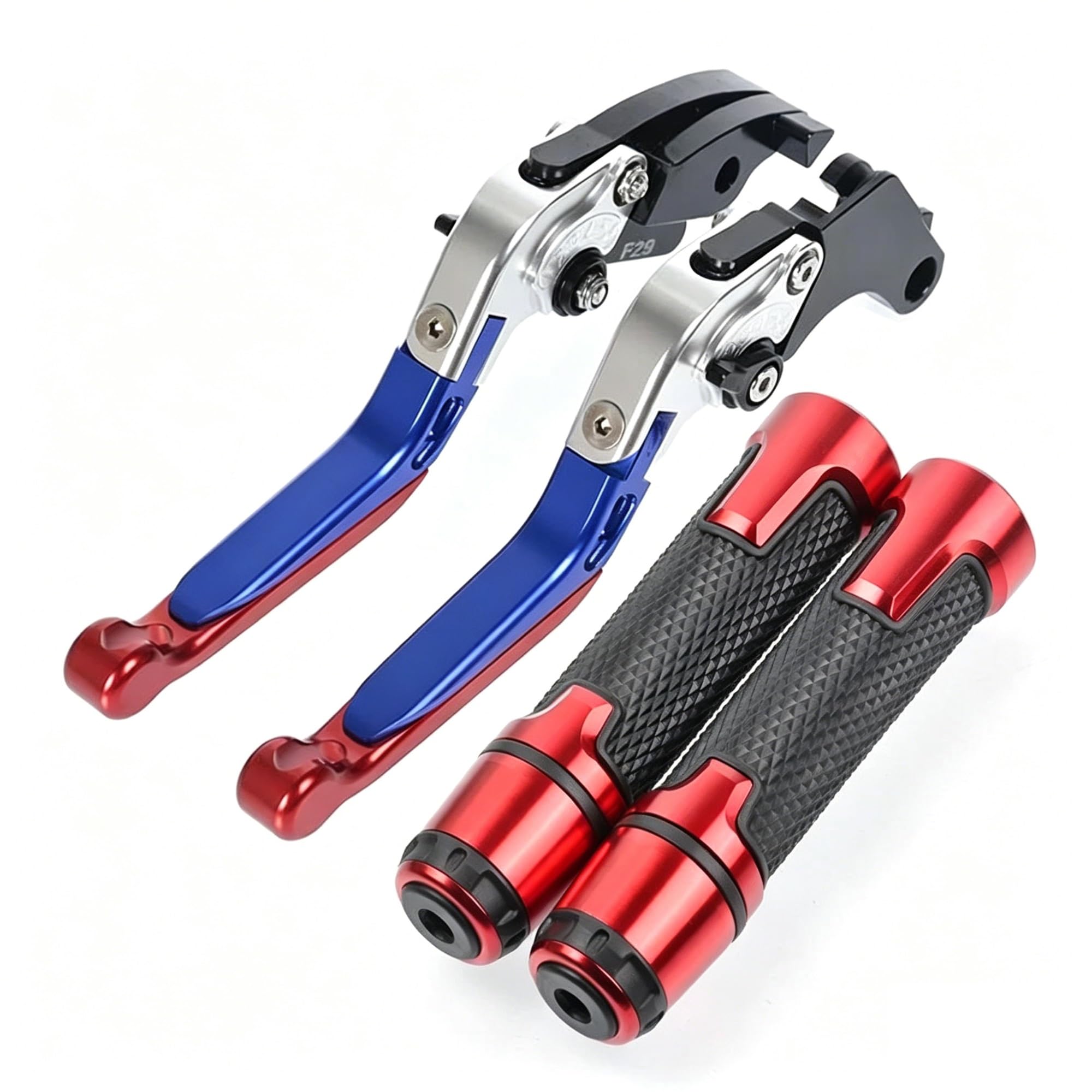 VQLDPX Handlebar Levers Motorcycle Brake Clutch Lever Handlebar Grips Kit for Suzuki for Hayabusa GSXR1300 2008-2017 Replacement Components Motorbike Clutch Grips Brake Lever