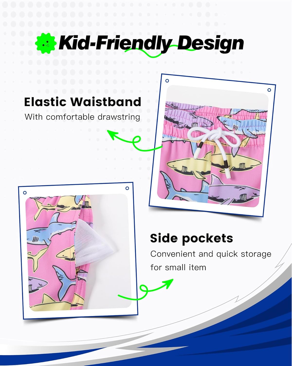 SURF CUZ Boys Swim Trunks Compression Liner Stretch Swim Shorts Athletic Anti-Chafe Zipper Pockets Teen 8-16