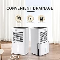 Vista 5 de ZAFRO 1500 Sq. Ft. Dehumidifier - for Home, Basement and Large Room with Drain Hose, Dehumidifier with Auto or Manual Drainage, 3 Working Modes/Auto