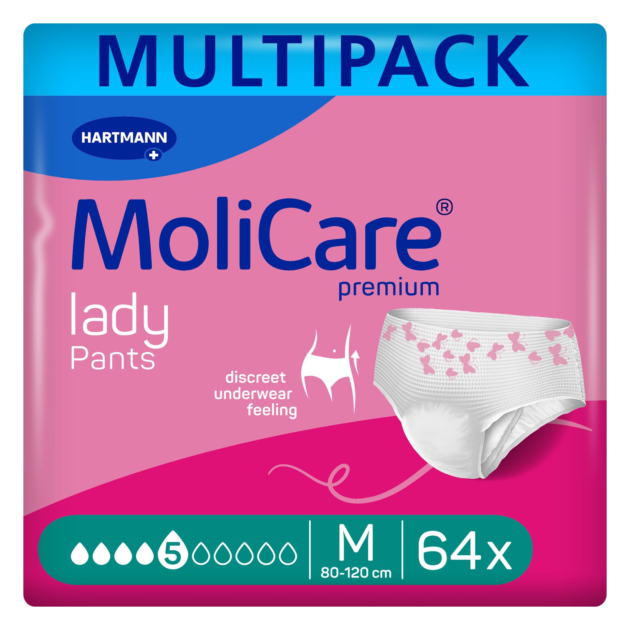 MoliCare premium lady Pants 5 Tropfen für Frauen | Größe M | 8 x 8 St.