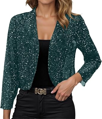 Sequin Blazer for Women Sparkly Sweater Kimono Bridal Jackets Evening Party Cardigan Dressy Cute Outfit Red Jacket