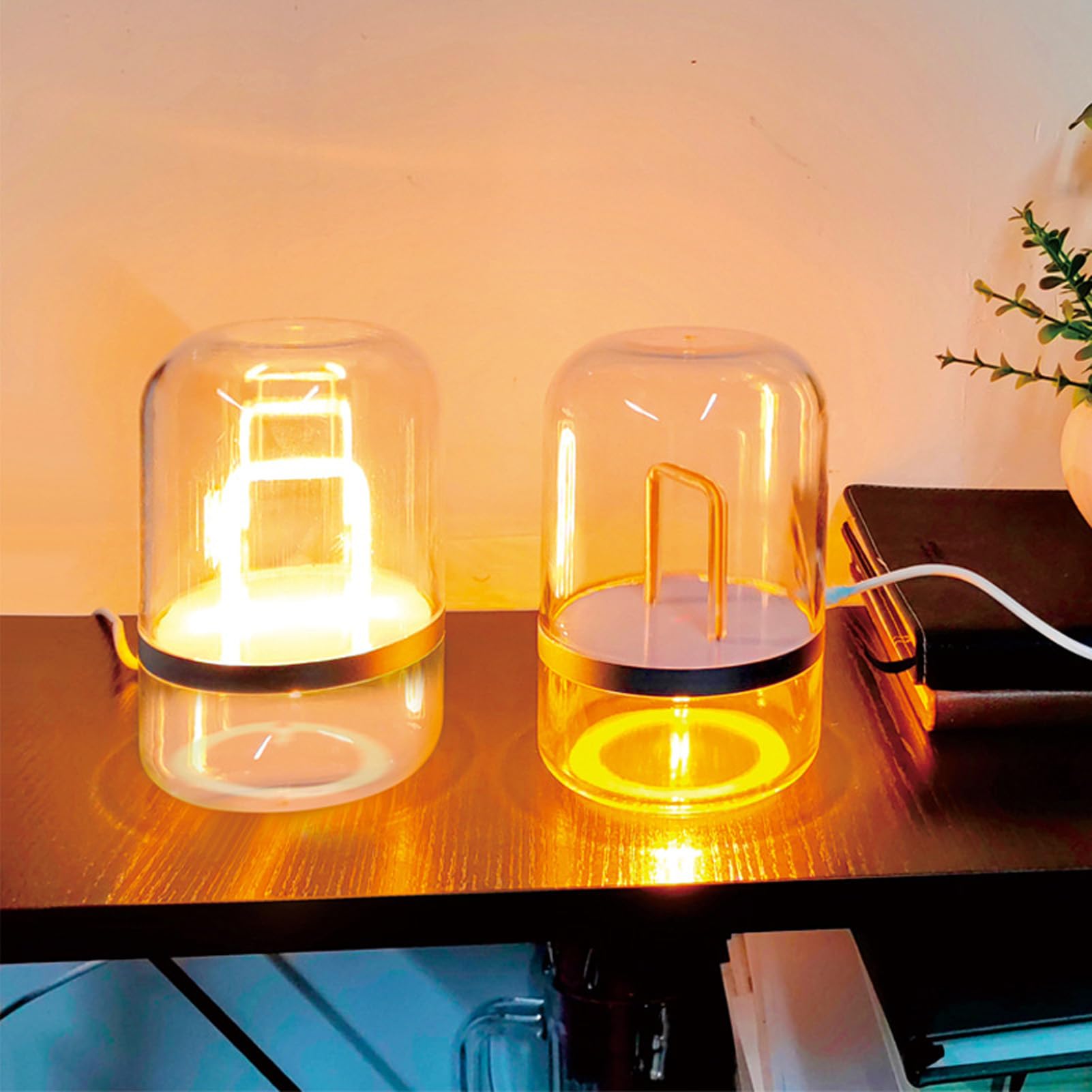 Zunate 2 Luces Nocturnas WiFi con Detección Remota, Lámparas de Mesa a Distancia con Iluminación Sincronizada, Lámparas Táctiles de Larga Distancia 1800K 2200K para la Familia de Amantes