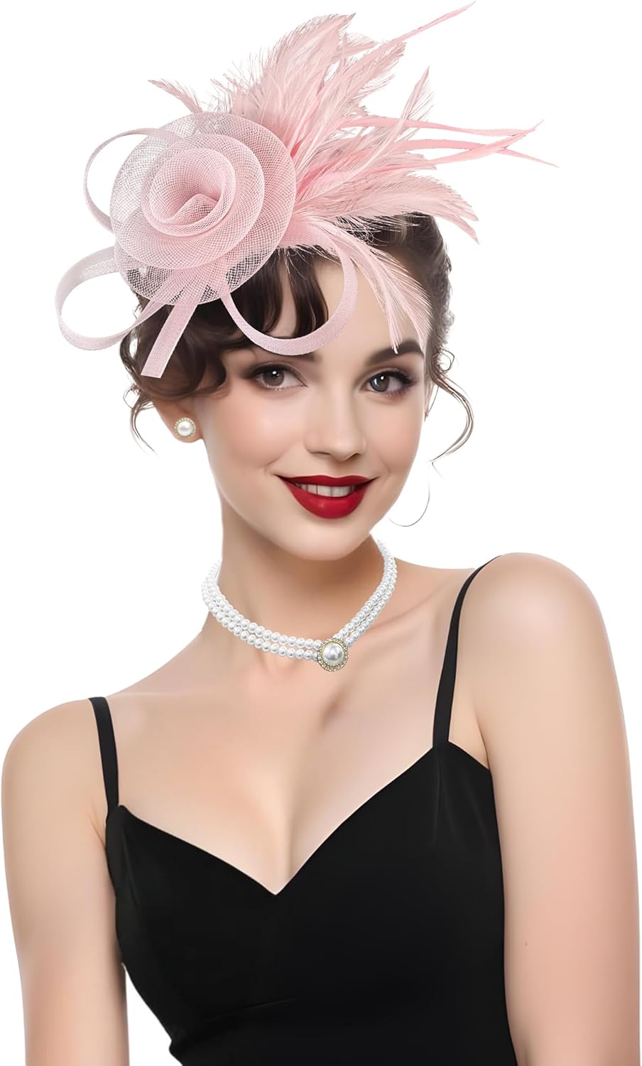 4Pcs Fascinators Hat for Women Tea Party Veil Mesh Headband Feather Hat for Women Wedding Cocktail - Image 7