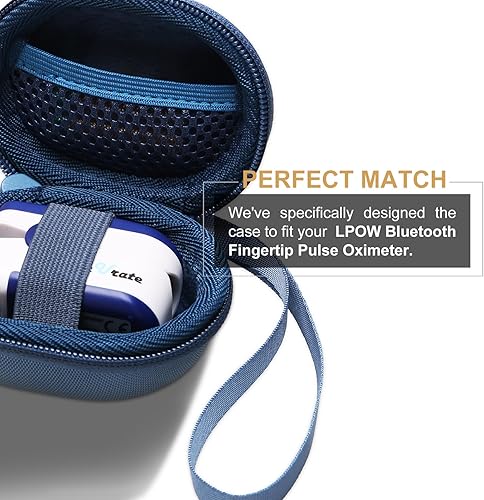 Miniatura 3 de LTGEM - Funda de oxímetro de pulso azul compatible con oxímetro de pulso Bluetooth de la yema de los dedos, monitor de oxígeno en sangre (solo funda)