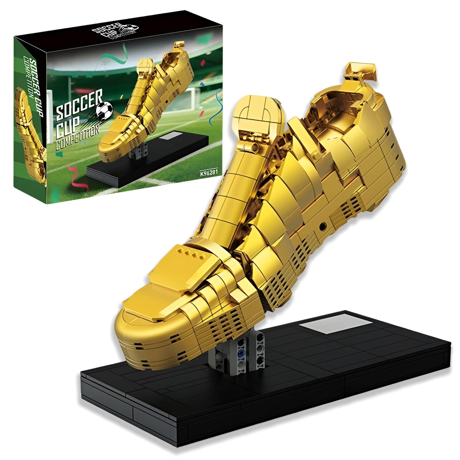 Weltmeisterschaftspokal-Bausatz, 573-teiliges Bauset für den Goldenen Schuh, Modell eines Fußball-Meisterschaftspokals, Wohnaccessoire, STEM-Spielzeug, kreatives Geschenk für Fußballfans