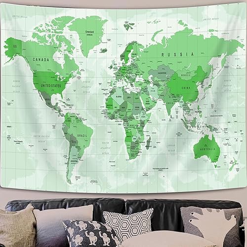 Miniatura 10 de Tapiz morado con mapa del mundo antiguo, tapiz para colgar en la pared para niños y estudiantes, tapiz vintage de Asia Europa, América, África,