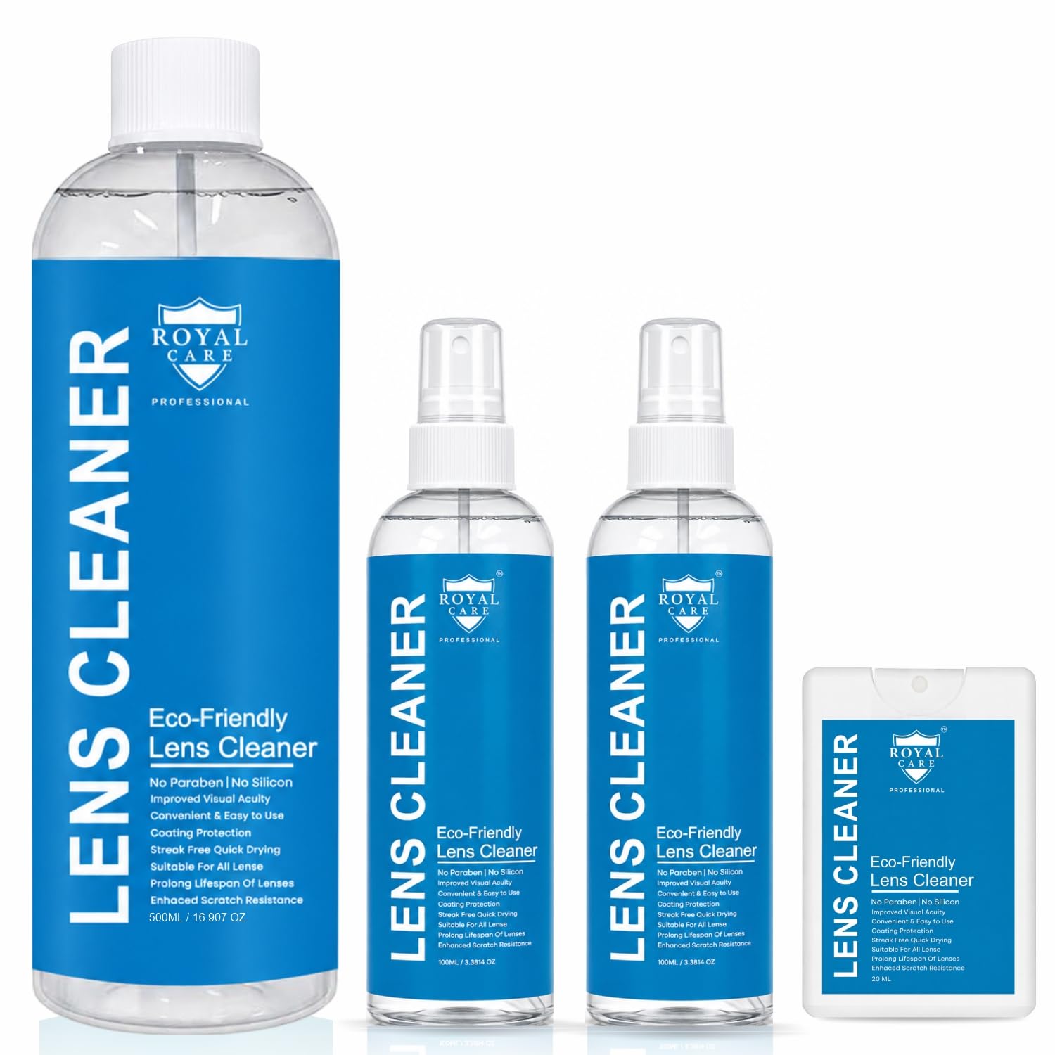 ROYAL CARE Lens Cleaner Spray Kit – 100 ml + 500 ml Refill bottles with 1 Microfiber Cloths and 1 Screw Drive – Eyeglasses, Cameras, and Lenses - Safely Cleans Fingerprints, Dust, Oil — Amazon image 16