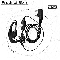 Vista 2 de 10 pares de auriculares para walkie talkie con micrófono de 2 pines, micrófono de auricular para radio bidireccional, auricular de un solo cable