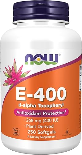 Miniatura 8 de NOW Supplements vitamina E-400 IU D-alfa tocoferilo protección antioxidante 100 unidades paquete de 1