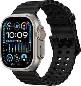 Odbeai Pulseira masculina Ocean Sport compatível com Apple Watch Ultra 2/Ultra, 49 mm, 46 mm, 45 mm, 44 mm e 42 mm, resistente ao ar livre, à prova d'água para iWatch Ultra 2/séries 10 9 8-1 SE