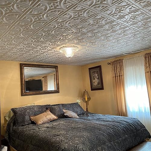 Miniatura 4 de From Plain To Beautiful In Hours 148 Tiny Tulips - Azulejos de PVC con pegamento de 2 x 2 pies, paquete de 25 unidades, color negro, 25 piezas