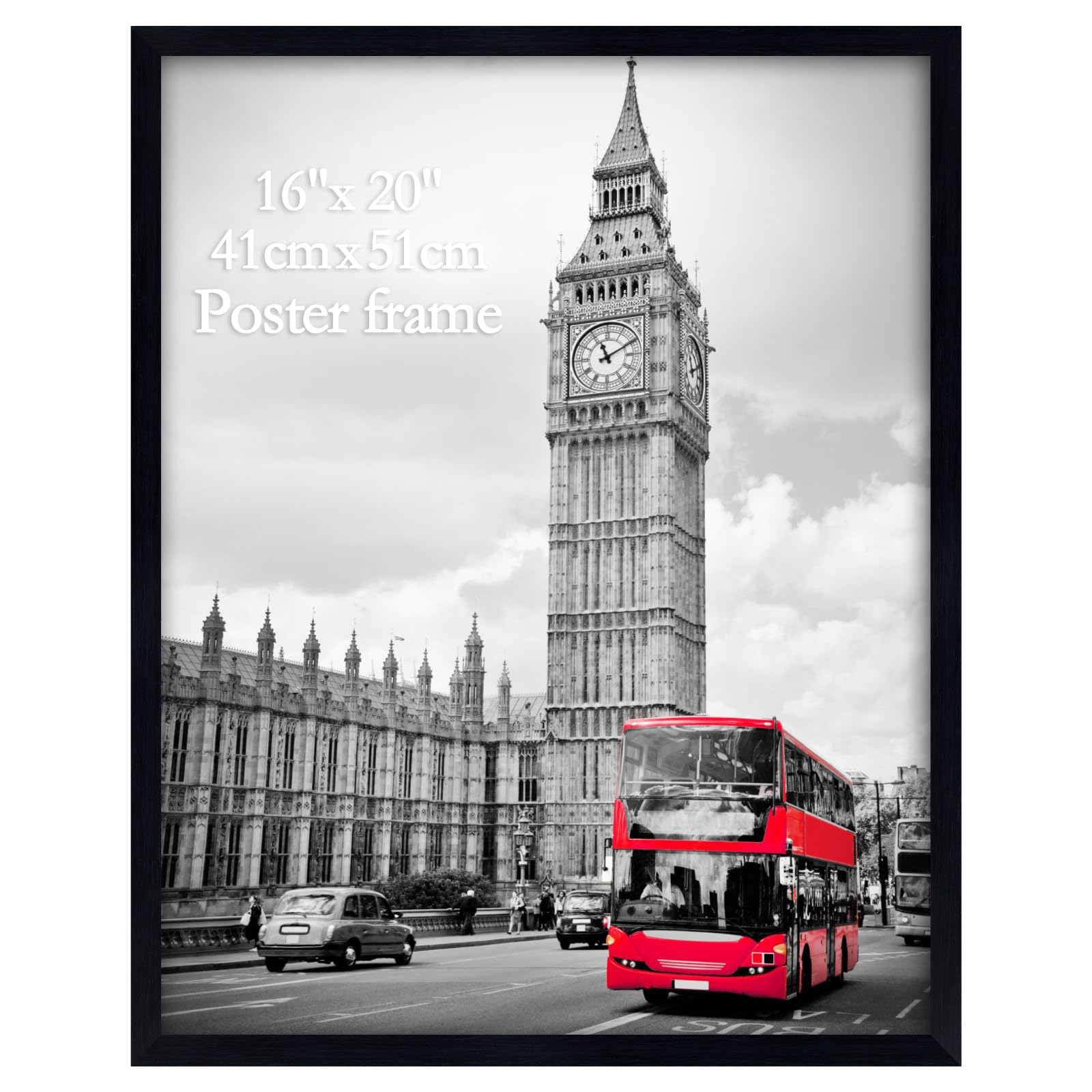 Giftgarden 16x20 Picture Frame Black, 16 by 20 Thin Poster Photo Frame for Wall Display, Single
