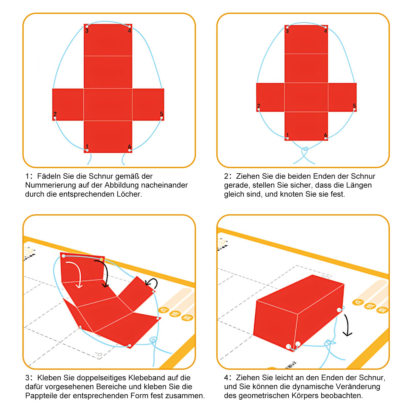 2 Stück DIY 3D Geometrie Lernbuch Set, Ziehfigur mit 12 Geometrische Körper, Kreatives Lernen wie mit Spirograph & Geobrett für die Grundschule