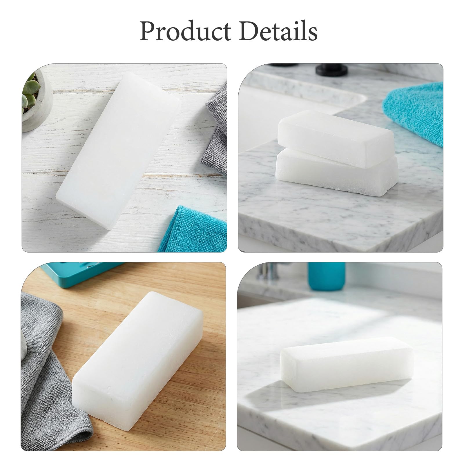 Sosoport 4 Piezas Cera para Pulir Mármol y Piedra de Color Claro Que Restaura Brillo Natural y Repele Polvo y Manchas para Uso Comercial y Residencial