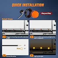 Vista 5 de Nilight Luz de Marcador Redonda de 2.5 Pulgadas 4PCS Ámbar 13LED Luces de Gálibo Montaje Empotrado Con Enchufe Ojal Coleta Cableado Directo Cumple