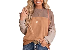 2024 WomensFashion Casual Loose Tunic Long Sleeve Shirts Tops