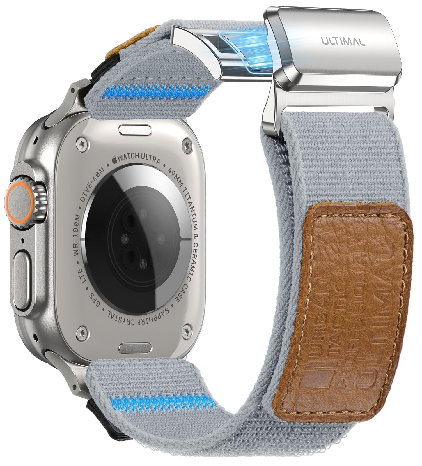ULTIMAL Bracelet magnétique en nylon pour Apple Watch 49 mm, 46 mm, 45 mm