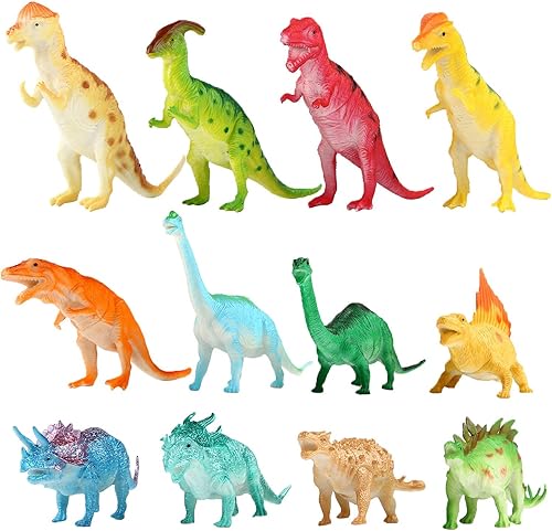 Miniatura 2 de Yeonha Toys Playset Jumbo Dinosaur de juguete figura de dinosaurio 7 pulgadas 12unidades Material Seguro Dinosaurio realista variado Juego de Party